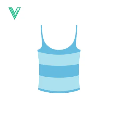 Striped Blue Camisole Top Flat Illustration