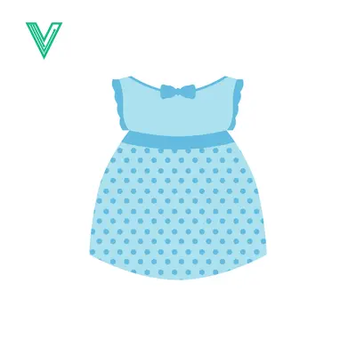 Cute Blue Baby Dress with Polka Dots and Bow