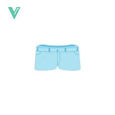 Light Blue Denim Shorts Flat Design Icon