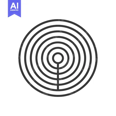 Aset premium populer: Abstract Circular Design with Concentric Circles and Vertical Line