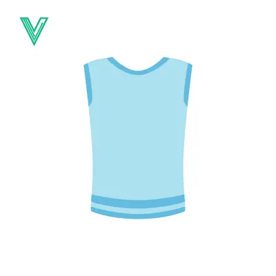 Light Blue Sleeveless T-Shirt Graphic Design
