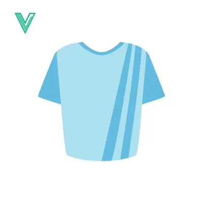Aset desain premium: Light Blue T-Shirt with Diagonal Stripes