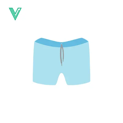 Light Blue Swim Trunks with Drawstring