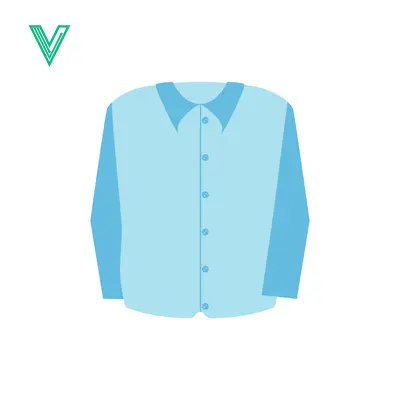 Light Blue Long-Sleeved Button-Up Shirt Flat Design