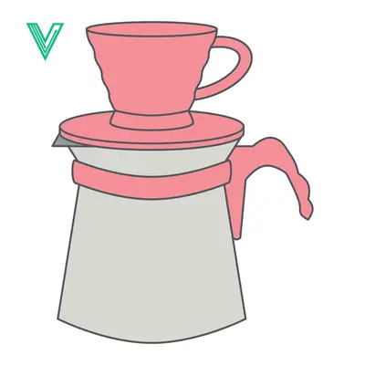 Pink Coffee Maker with Pour Over Dripper and Cup
