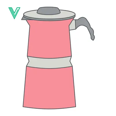 Pink Moka Pot Coffee Maker Illustration