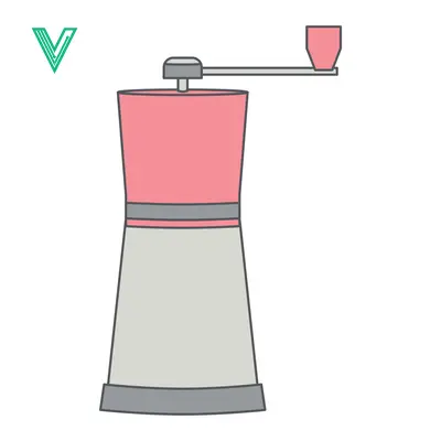 Manual Coffee Grinder with Pink Top and Gray Base