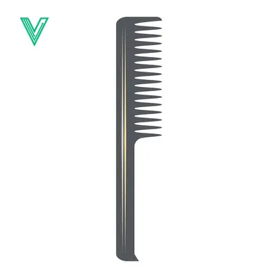 Aset desain premium: Minimalist Illustration of a Black Comb on a White Background