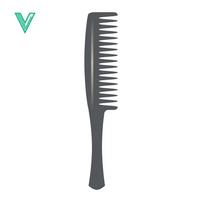 Aset premium populer: A Simple Dark Gray Comb for Hair Styling and Grooming