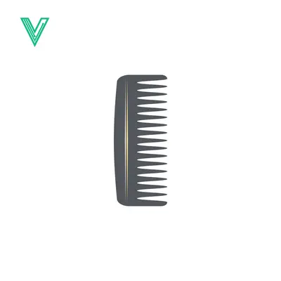 Aset desain premium: A black comb with wide teeth for styling hair