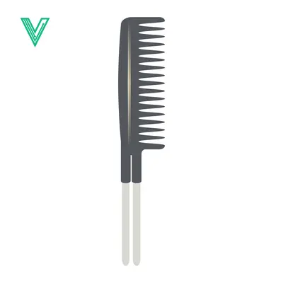 Professional Wide-Tooth Styling Comb with Handle for Hair