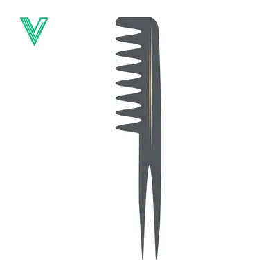 Styling Comb with Wide Teeth and Pointed Handle for Hair