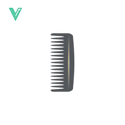 A Simple Dark Gray Comb Isolated on a White Background