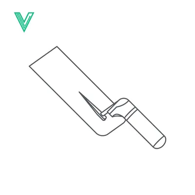 Line Art Illustration of a Trowel Tool