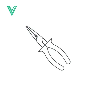 Line Drawing of Long Nose Pliers