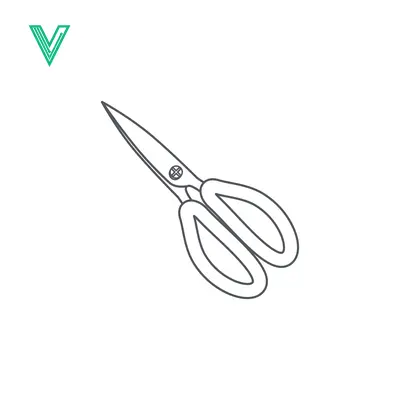 Simple Line Drawing of Scissors