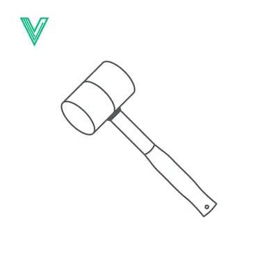 Simple Line Drawing of a Rubber Mallet Tool