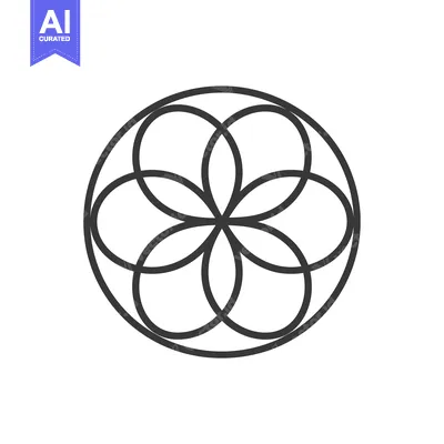 Aset premium populer: Abstract Circular Design with Interlocking Circles Forming a Flower Sh