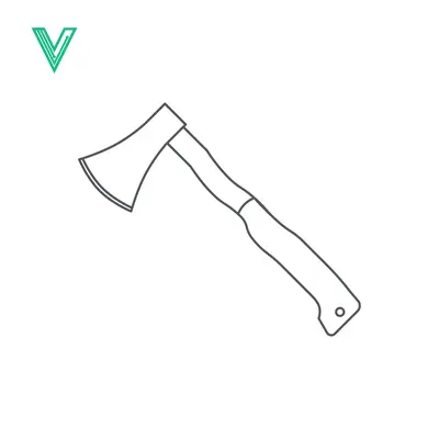 Simple Line Drawing of an Axe Tool