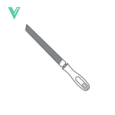 Illustration of a rasp file tool for woodworking and metalworking