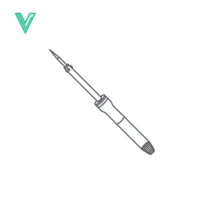 Simple Line Art Illustration of a Soldering Iron Tool