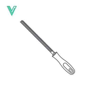 Illustration of a rasp file tool for woodworking and metalworking