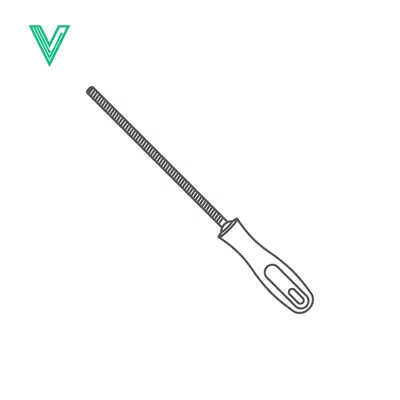 Aset premium populer: Illustration of a Round Metal File Tool with Handle