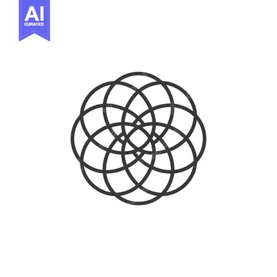 Aset desain premium: Abstract Circular Design with Intersecting Lines