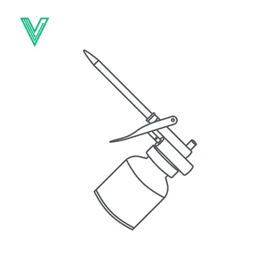 Aset premium populer: Line Art Illustration of a Foam Dispenser Gun