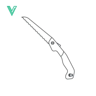 Aset desain premium: Folding Saw Icon Line Art Illustration