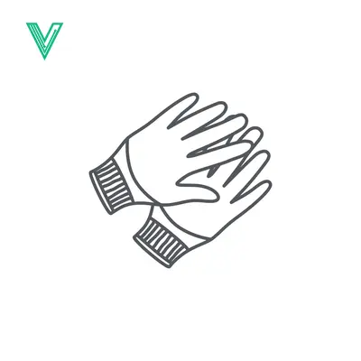 Simple Line Drawing of Two Gloves