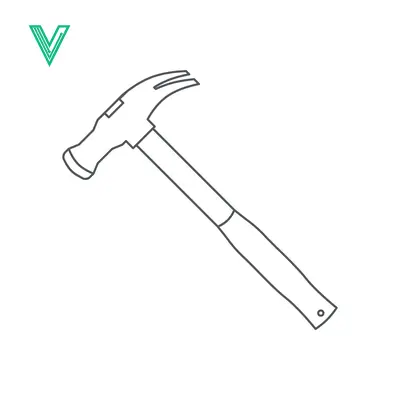 Simple Line Drawing of a Claw Hammer Tool