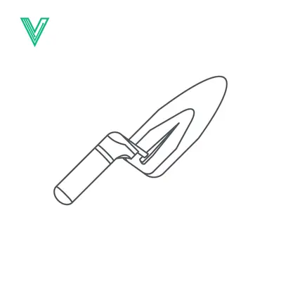 Simple Line Drawing of a Garden Trowel Tool