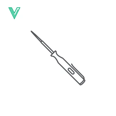 Minimalist Line Art Illustration of a Screwdriver Tool