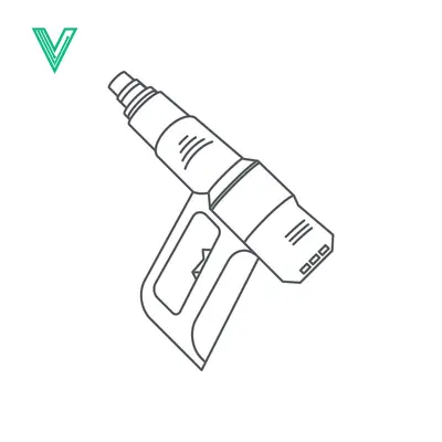 Minimalist Line Art Illustration of a Heat Gun Tool
