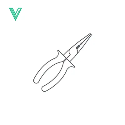 Minimalist Line Art Illustration of Long Nose Pliers