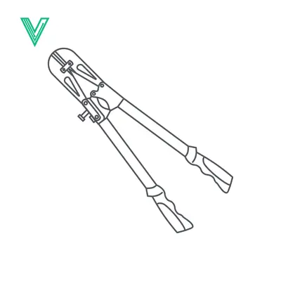 Bolt Cutters Tool Illustration Line Art