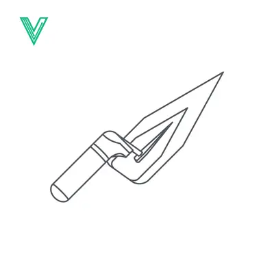 Line Art Illustration of a Trowel Tool