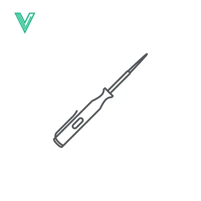 Minimalist Line Art Illustration of a Screwdriver