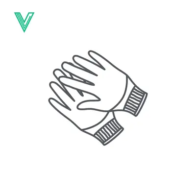 Simple Line Drawing of a Pair of Gloves