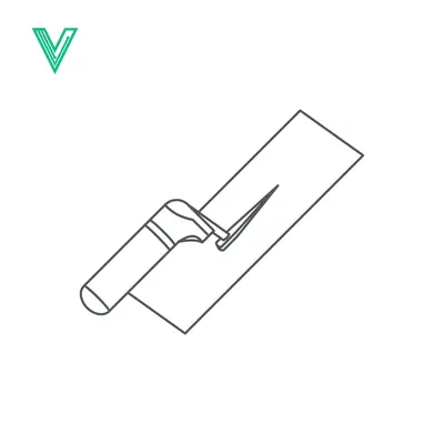 Line Art Illustration of a Trowel Tool