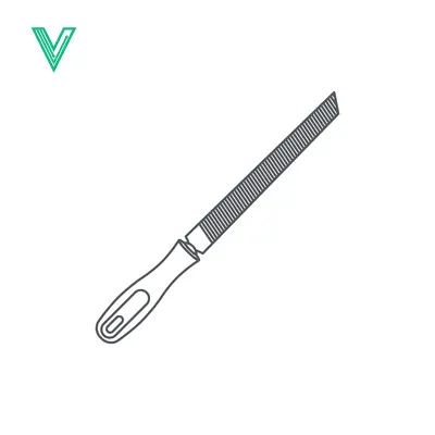 Illustration of a Metal File Tool with a Handle