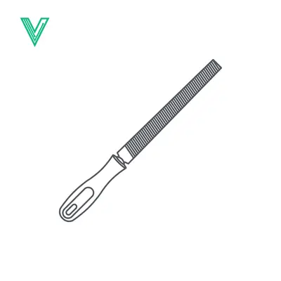 Illustration of a Hand Rasp Tool for Woodworking and Metalworking