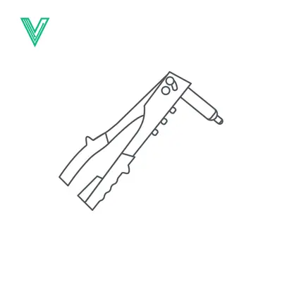 Hand Riveter Tool Line Art Illustration