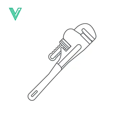 Line Drawing of a Pipe Wrench Tool