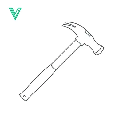 Simple Line Drawing of a Claw Hammer