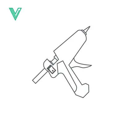 Simple Line Drawing of a Hot Glue Gun Tool