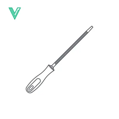 Aset desain premium: Illustration of a Metal File Tool with Handle