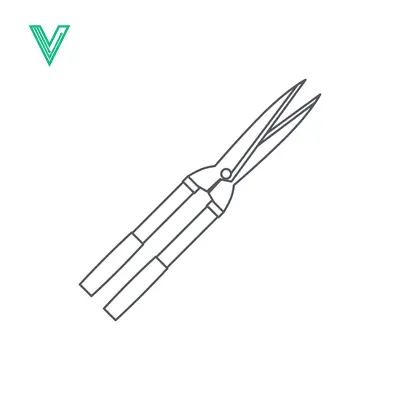 Line Art Illustration of Garden Shears for Cutting Plants