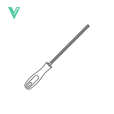 Aset desain premium: Illustration of a Round Metal File Tool with Handle